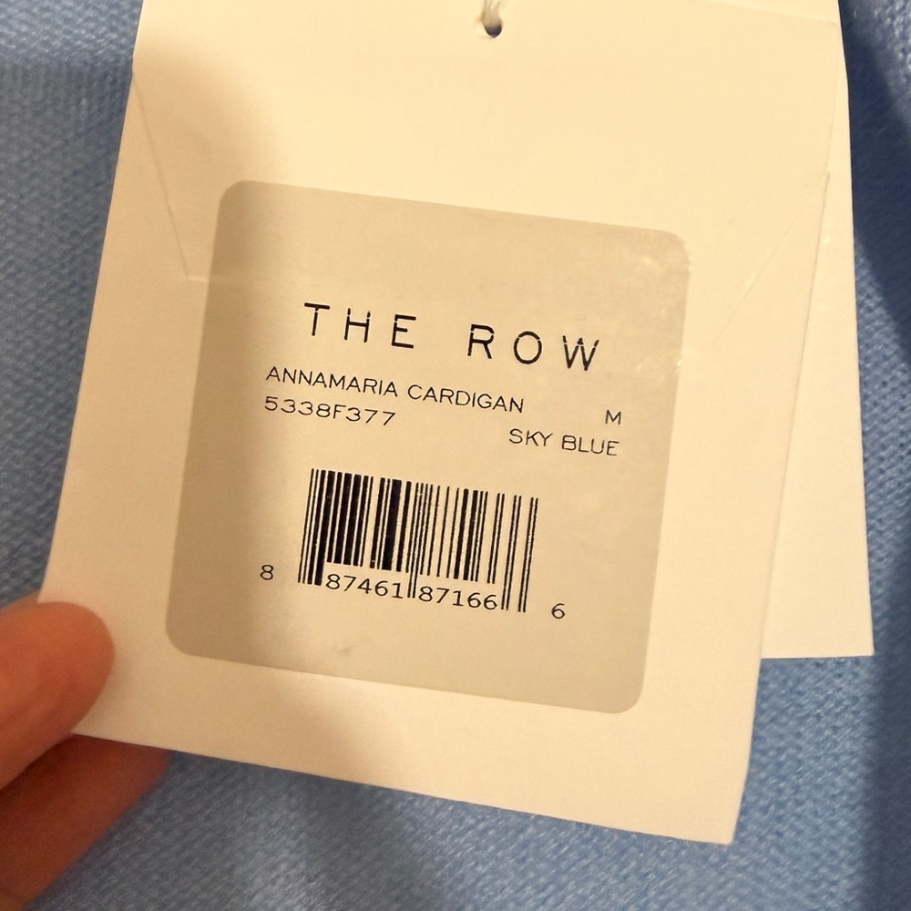 NWT THE ROW Annamaria Cashmere Cardigan Blue Medium - Picture 11 of 11